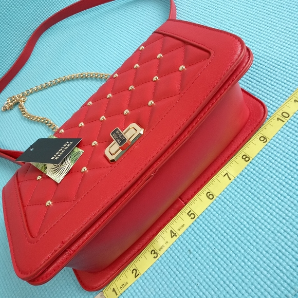 NWT Badgley Mischka Vegan Leather Red Crossbody Bag - Picture 7 of 11